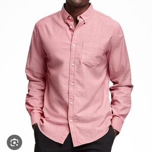 Old Navy The Classic Regular Fit Men's XXL Pink Button-Up Shirt